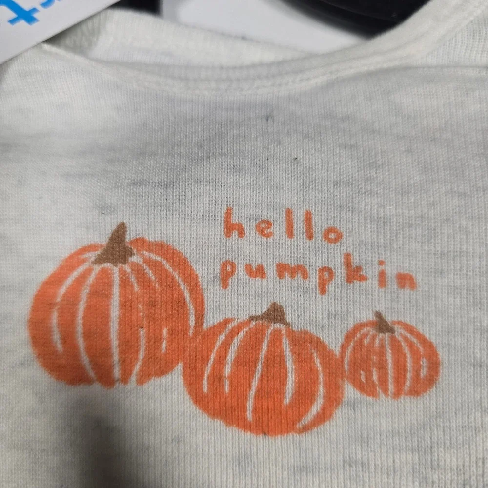 Carter's‎ 0-3mo Baby Outfit Hello Pumpkin Bodysuit and Pants Set Gray